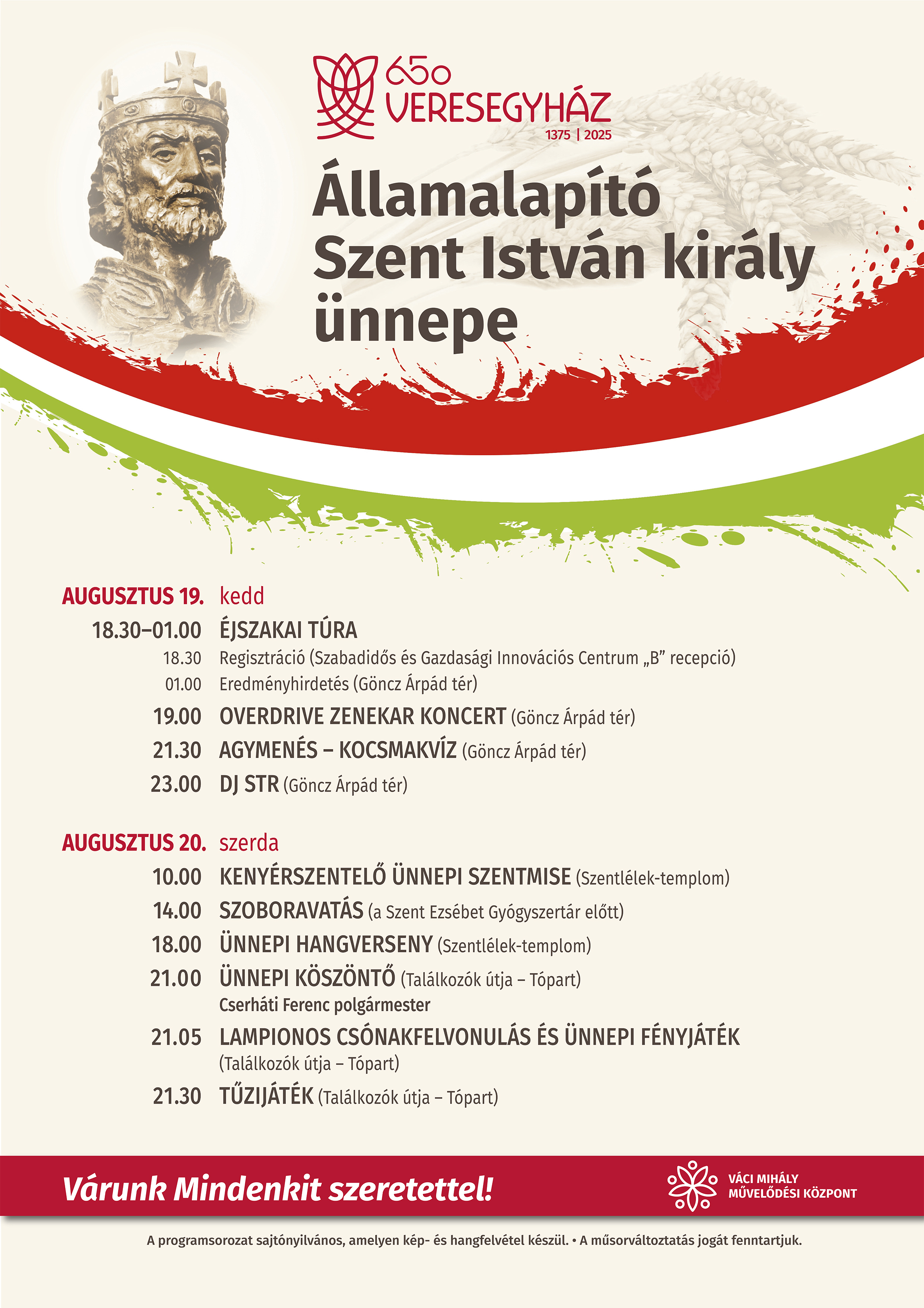 Államalapitó Szent István király ünnepe plakát