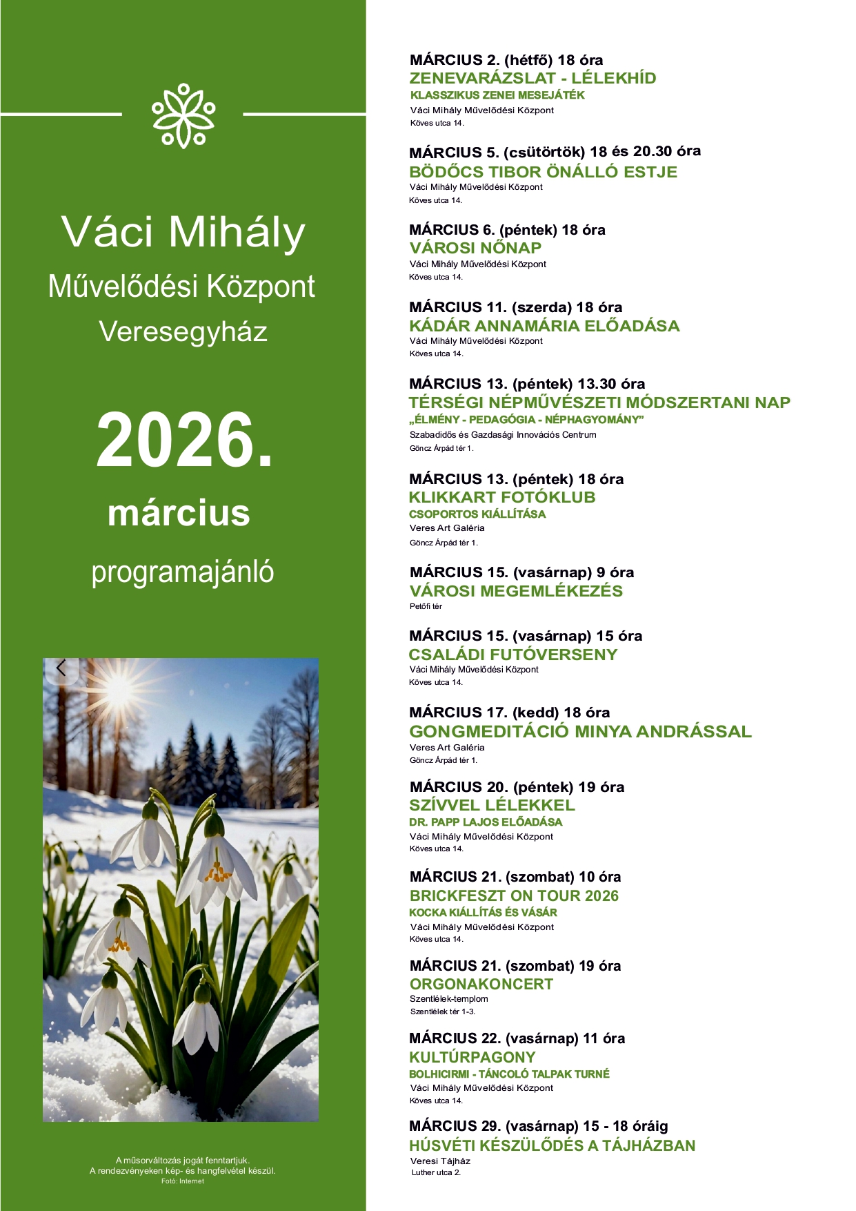 Márciusi programajánló