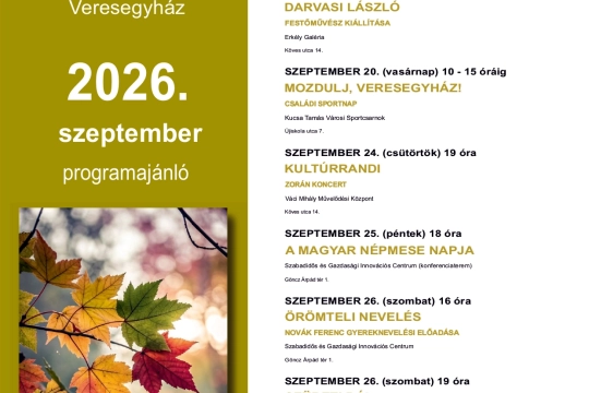 Szeptemberi programajánló
