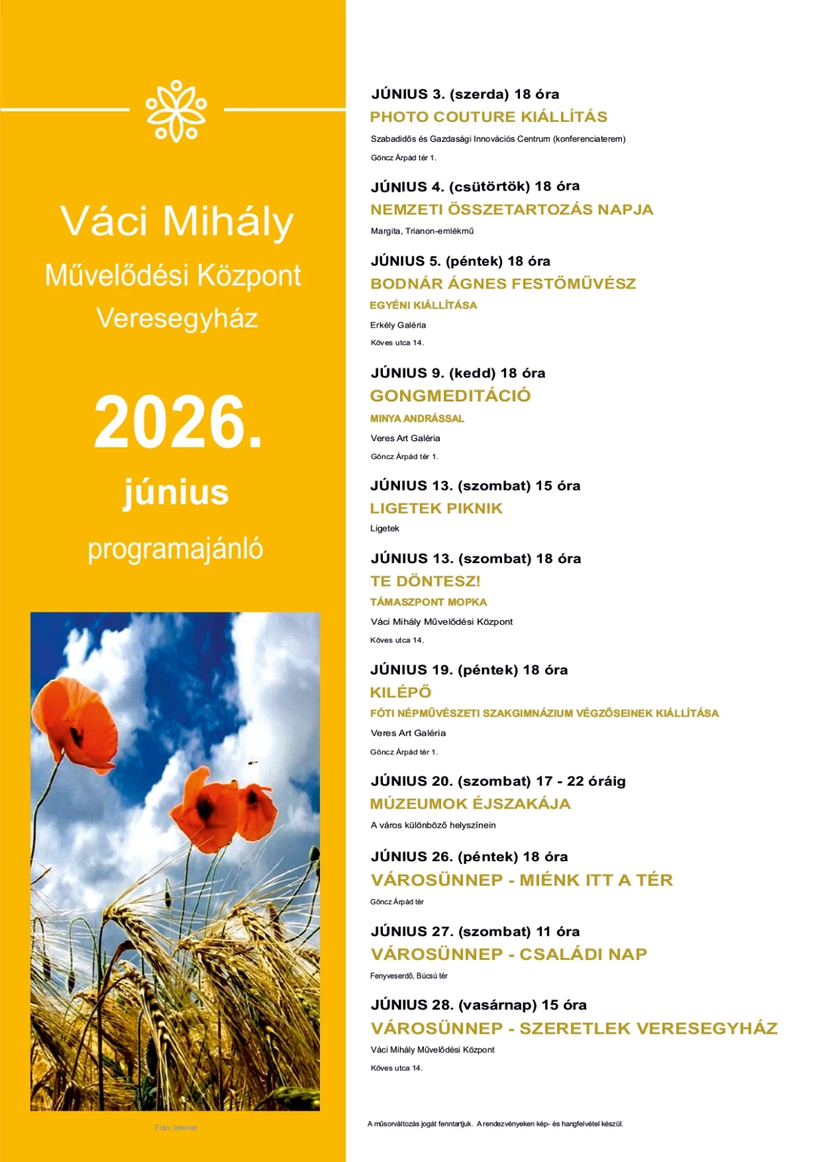 Júniusi programajánló